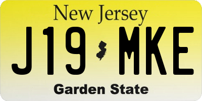 NJ license plate J19MKE