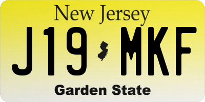 NJ license plate J19MKF