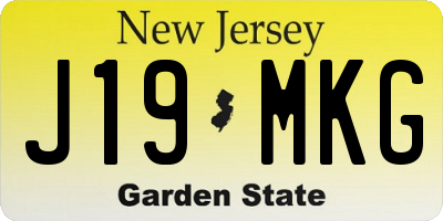 NJ license plate J19MKG