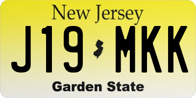 NJ license plate J19MKK