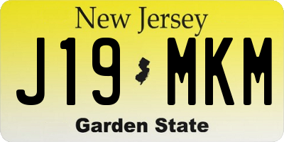 NJ license plate J19MKM