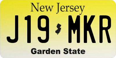 NJ license plate J19MKR