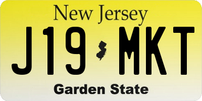 NJ license plate J19MKT