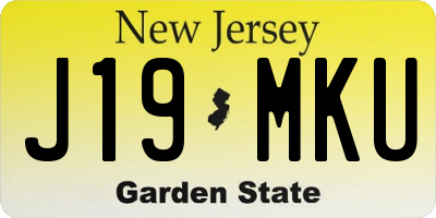 NJ license plate J19MKU