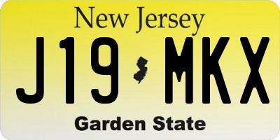 NJ license plate J19MKX