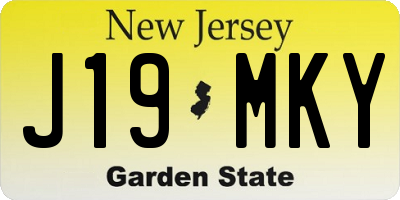 NJ license plate J19MKY