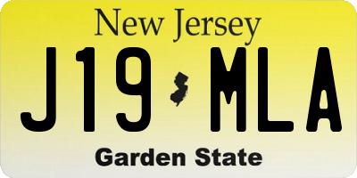 NJ license plate J19MLA