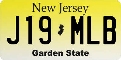 NJ license plate J19MLB