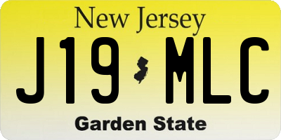 NJ license plate J19MLC