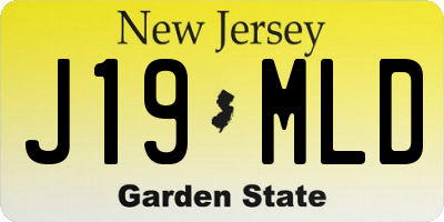 NJ license plate J19MLD