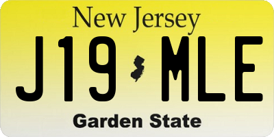NJ license plate J19MLE