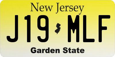 NJ license plate J19MLF