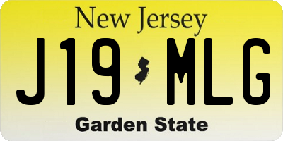 NJ license plate J19MLG