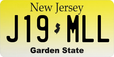 NJ license plate J19MLL