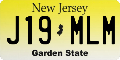 NJ license plate J19MLM