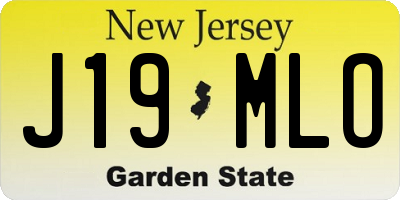 NJ license plate J19MLO