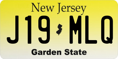 NJ license plate J19MLQ