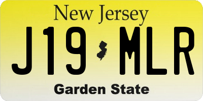 NJ license plate J19MLR