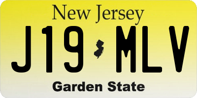 NJ license plate J19MLV