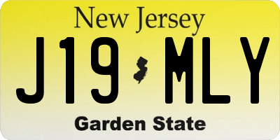 NJ license plate J19MLY
