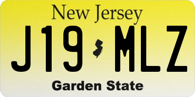 NJ license plate J19MLZ