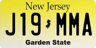NJ license plate J19MMA