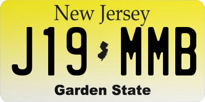 NJ license plate J19MMB