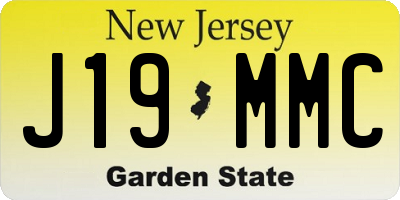 NJ license plate J19MMC