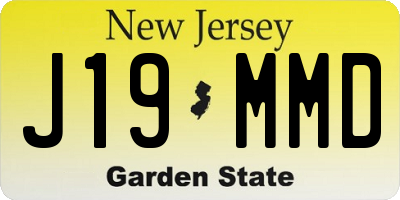 NJ license plate J19MMD