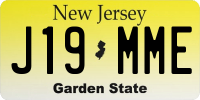 NJ license plate J19MME