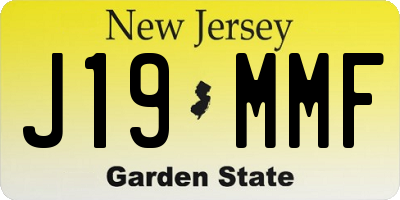 NJ license plate J19MMF