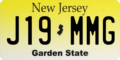 NJ license plate J19MMG