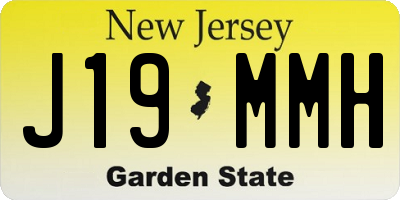NJ license plate J19MMH
