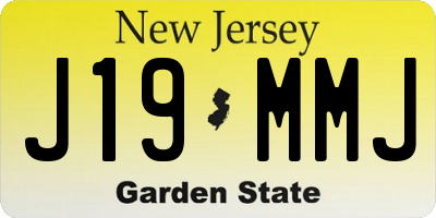 NJ license plate J19MMJ