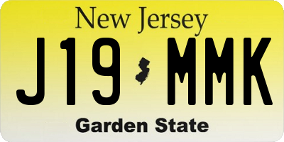 NJ license plate J19MMK