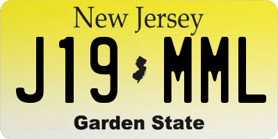 NJ license plate J19MML