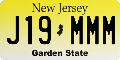 NJ license plate J19MMM