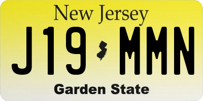 NJ license plate J19MMN