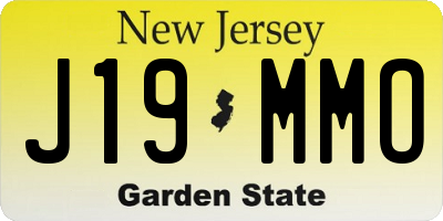 NJ license plate J19MMO
