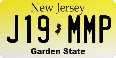 NJ license plate J19MMP