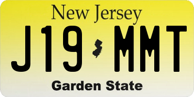 NJ license plate J19MMT