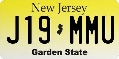 NJ license plate J19MMU