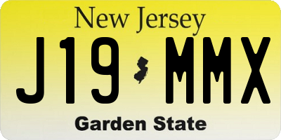 NJ license plate J19MMX
