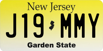 NJ license plate J19MMY