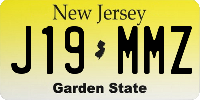 NJ license plate J19MMZ