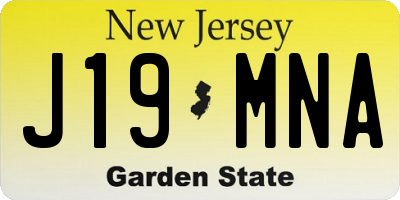 NJ license plate J19MNA