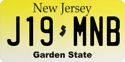 NJ license plate J19MNB