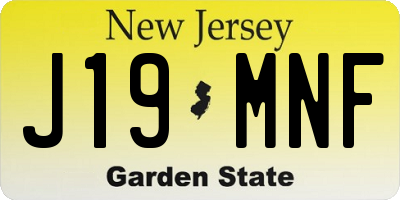 NJ license plate J19MNF