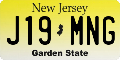 NJ license plate J19MNG