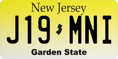 NJ license plate J19MNI